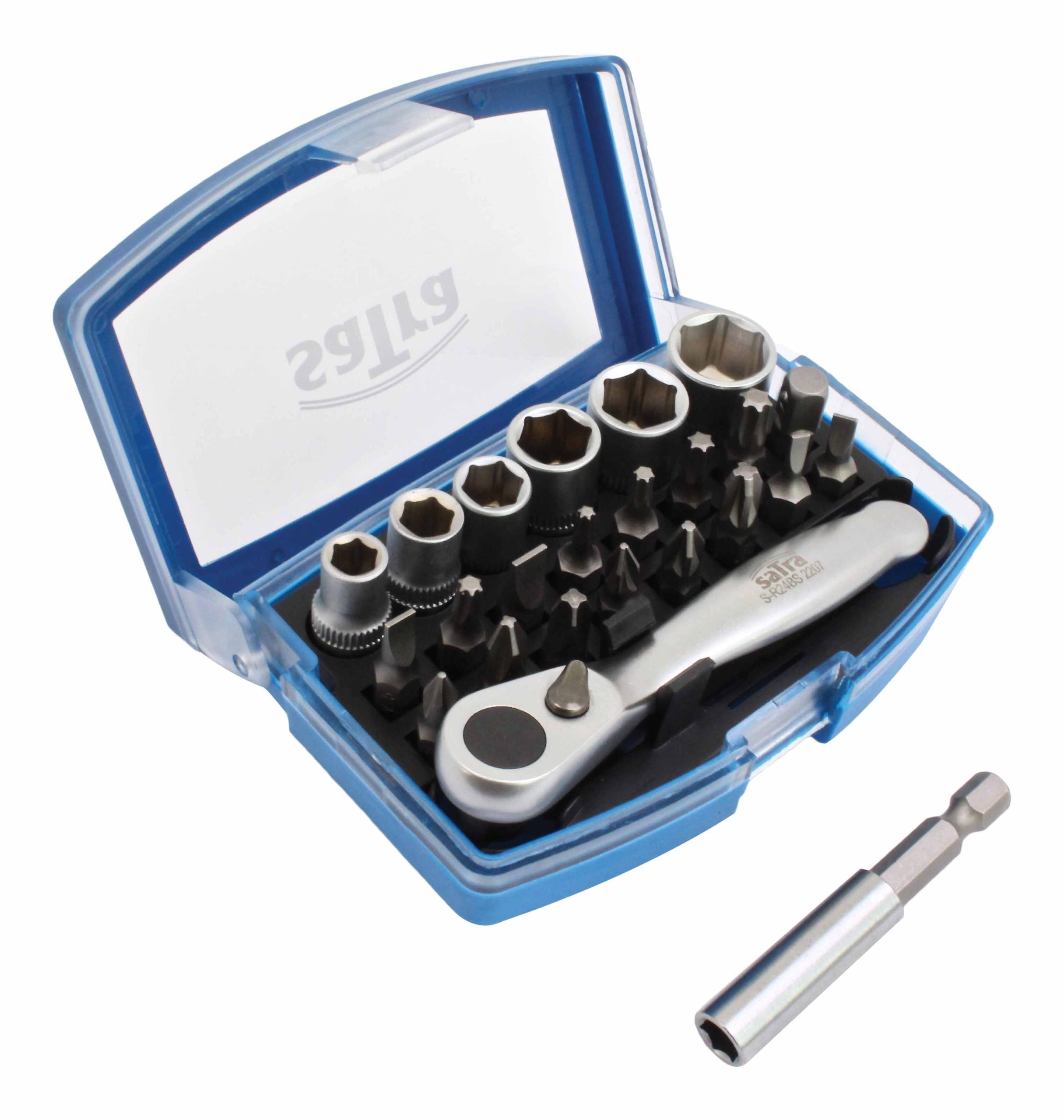 Súprava račňového kľúča s nástrčkami a bitmi 1/4, 24 kusov