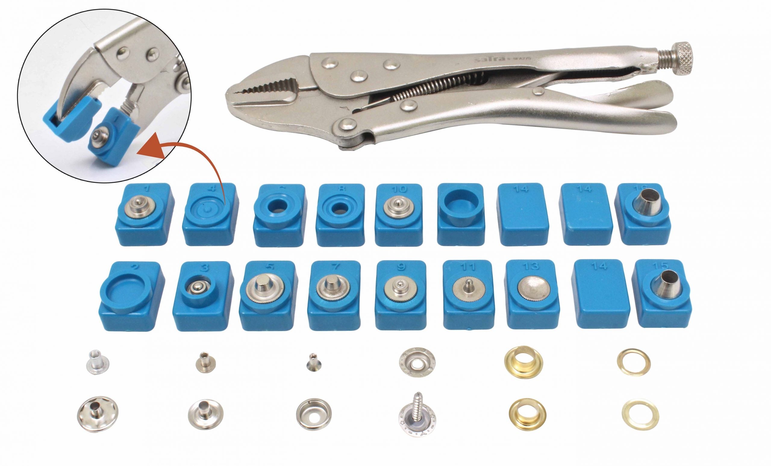 Sada klieští a sponiek 275 kusov satra