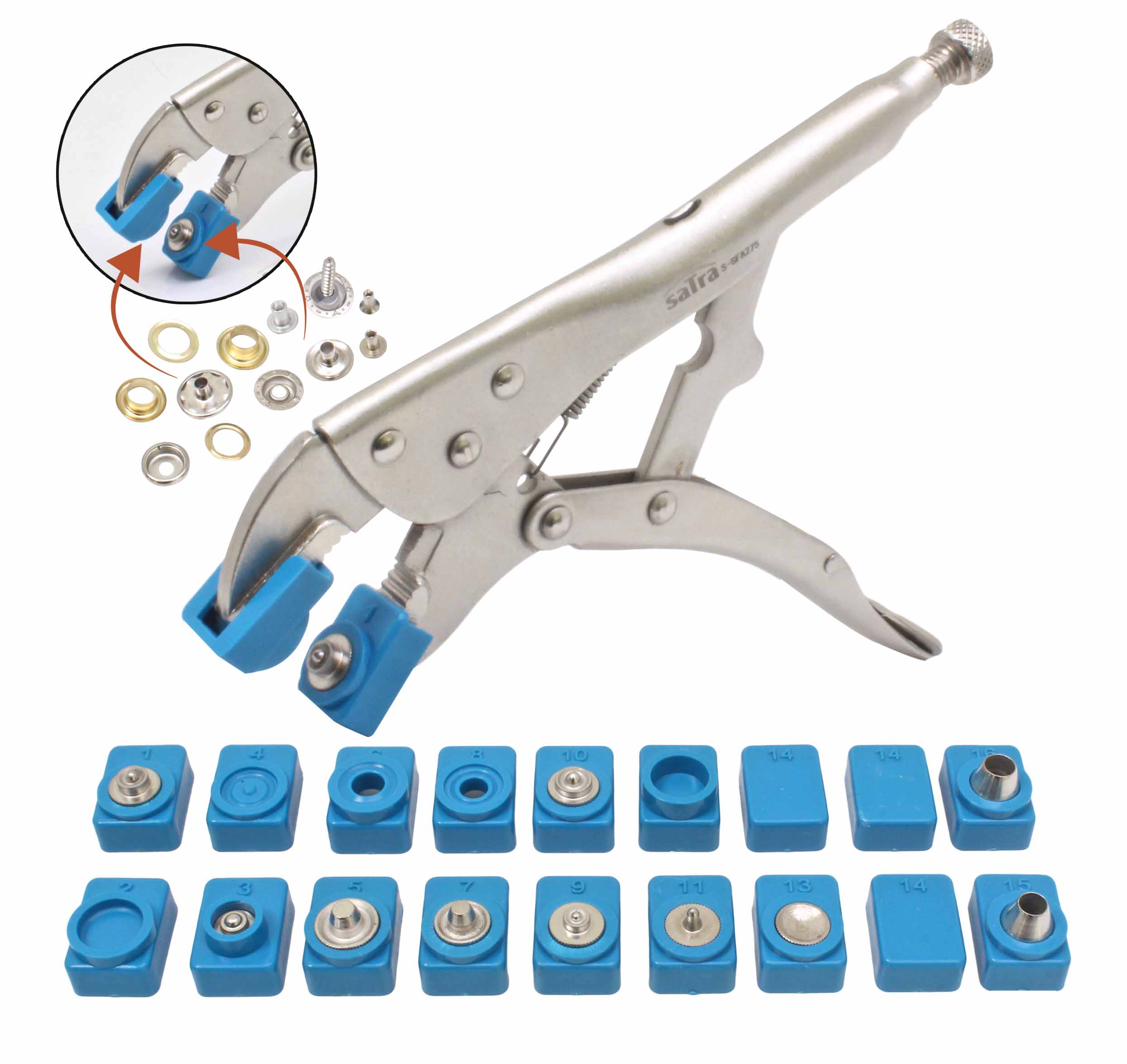 Sada klieští a sponiek 275 kusov satra