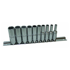 Sada dlhých nástrčných hlavíc - kľúčov 12-hran, 1/4'', 4 -13 mm, 10ks