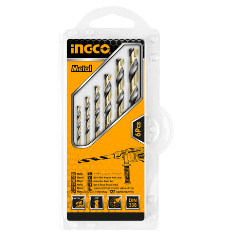 Sada 6 vrtákov HSS 2 - 8mm x 49 - 117mm Ingco