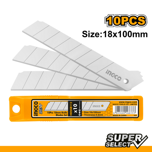 Súprava 10 čepelí do orezávacieho nožíka 18 x 100mm Ingco