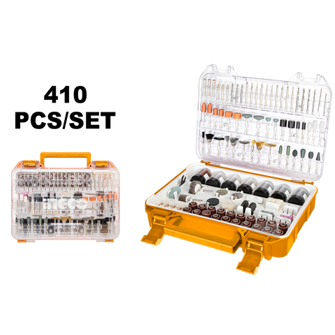 Súprava príslušenstva pre brúsku – biaxiálny leštič 410 kusov ingco