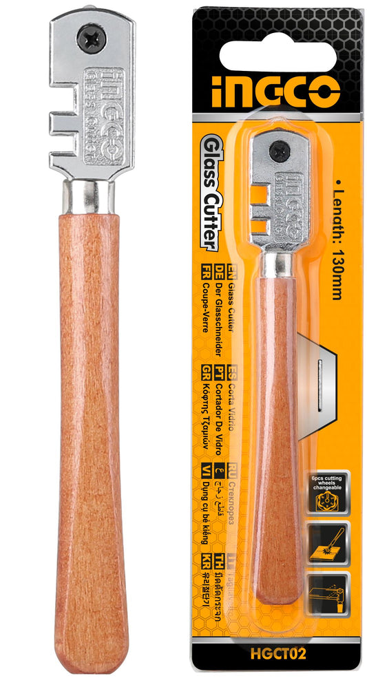 Rezák na sklo - rezačka skla so 6 čepeľami 130mm Ingco