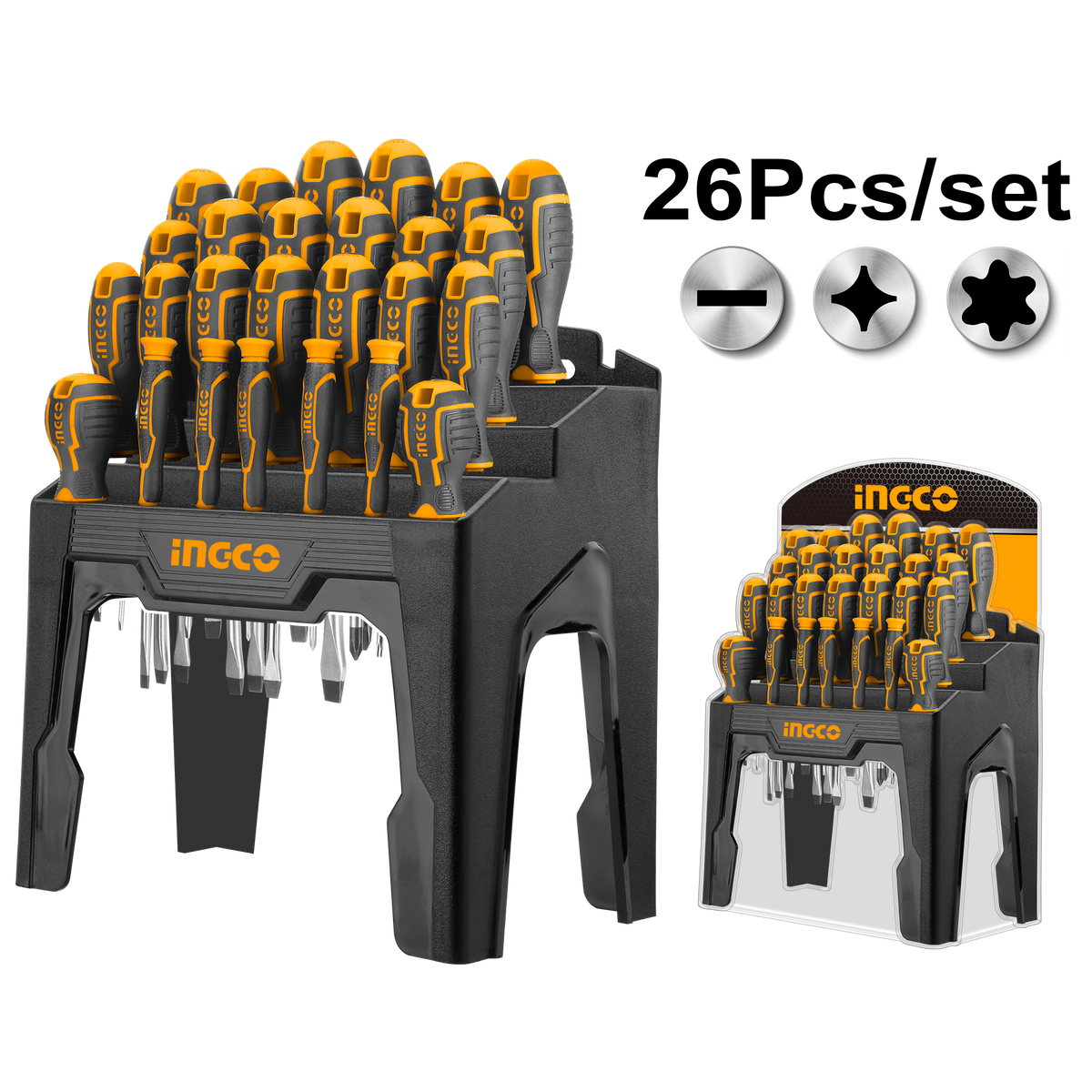 Súprava 26 skrutkovačov cr-v ingco