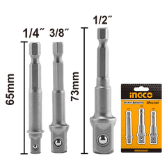 Sada magnetických adaptérov na nástrčné hlavice 1/4'', 3/8'', 1/2'' Ingco
