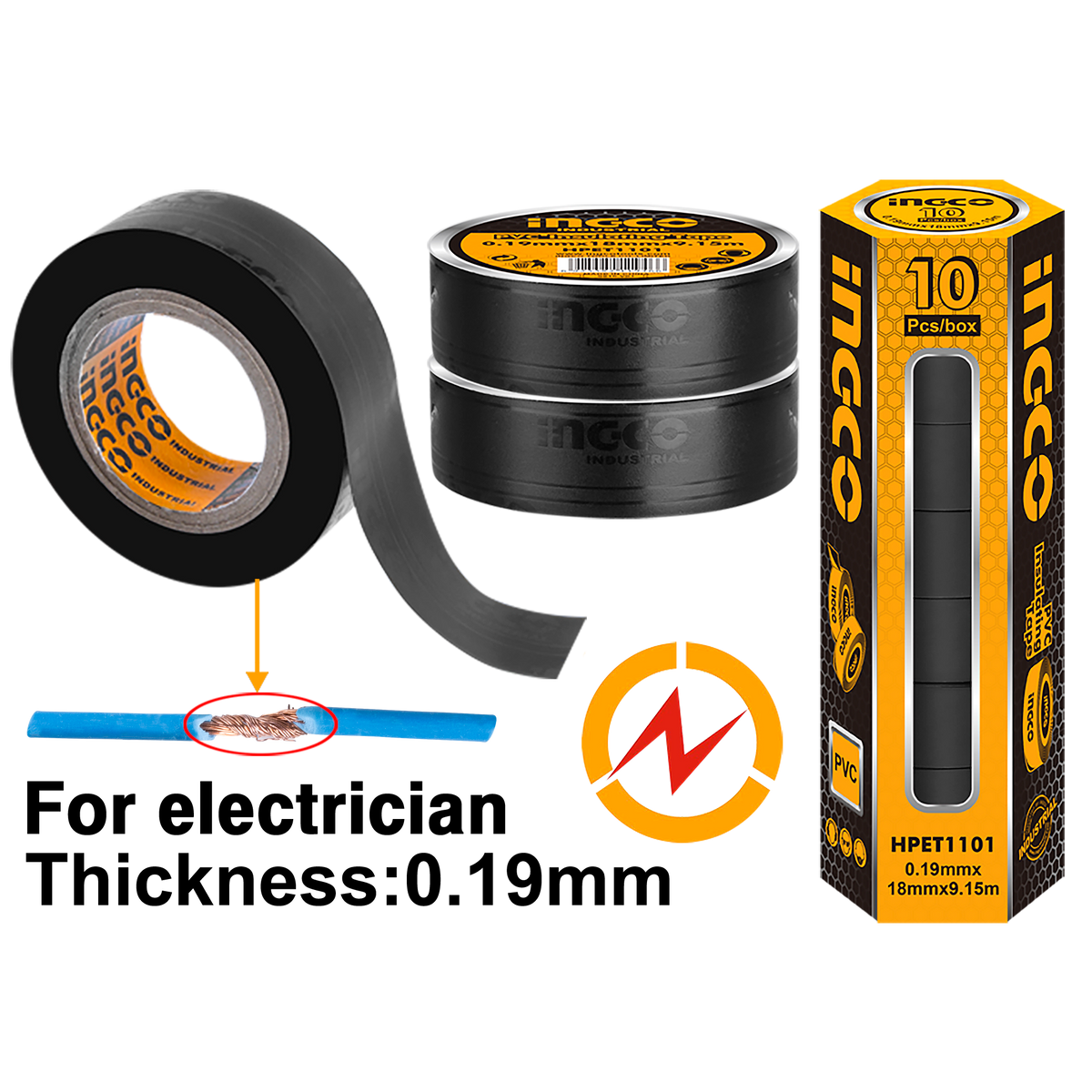 Izolačná elektrikárska páska 18mm x 9,15m Ingco