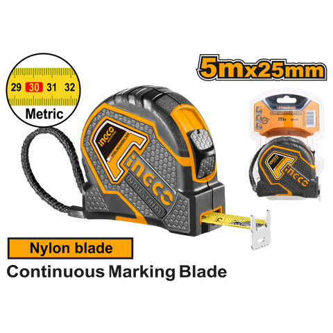 Sťahovacia meracia páska s automatickým zámkom 8 m × 25 mm – Ingco