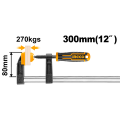 Zverák - svorka typu F 80 x 300mm Ingco