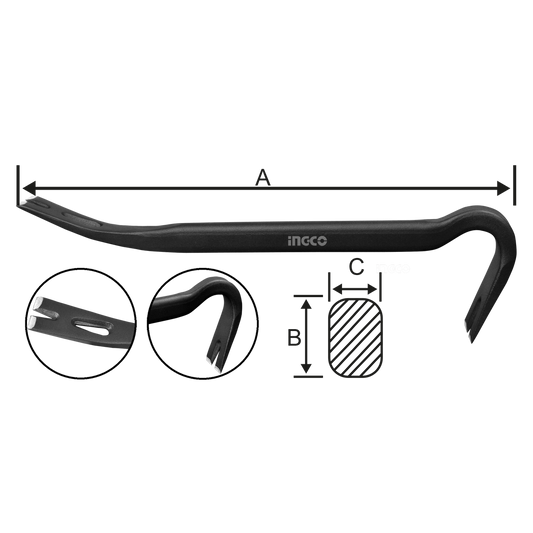 Páka - páčidlo 35cm Ingco