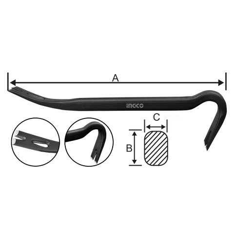 Páka - páčidlo 35cm Ingco