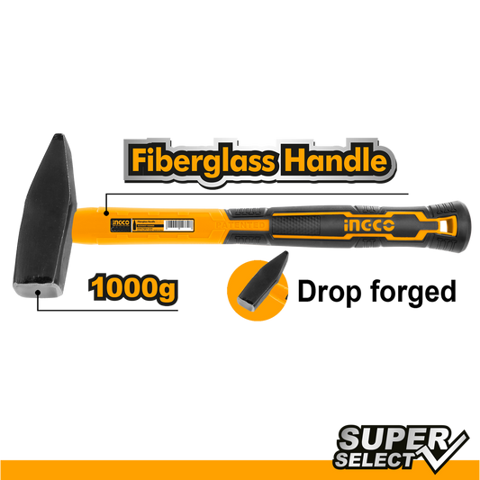 Kladivo s rukoväťou zo sklolaminátu 500g Ingco