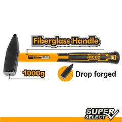 Kladivo s rukoväťou zo sklolaminátu 500g Ingco