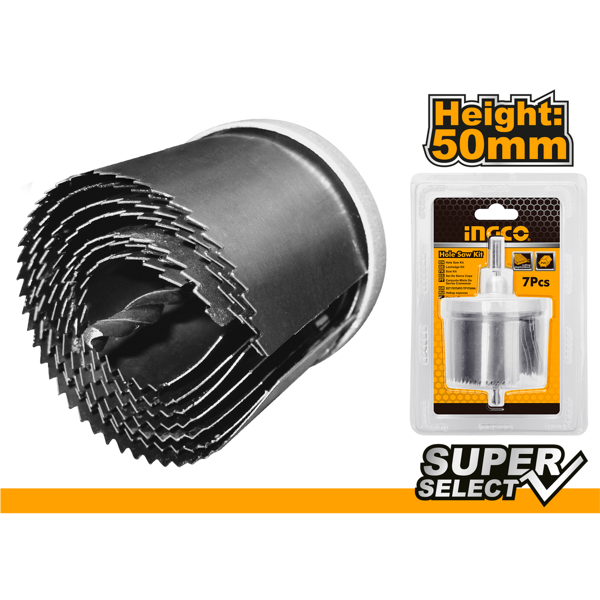 Sada 7 fréz na sadrokartón ingco