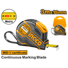 Zvinovací meter s automatickým zámkom 10m x 25mm Ingco