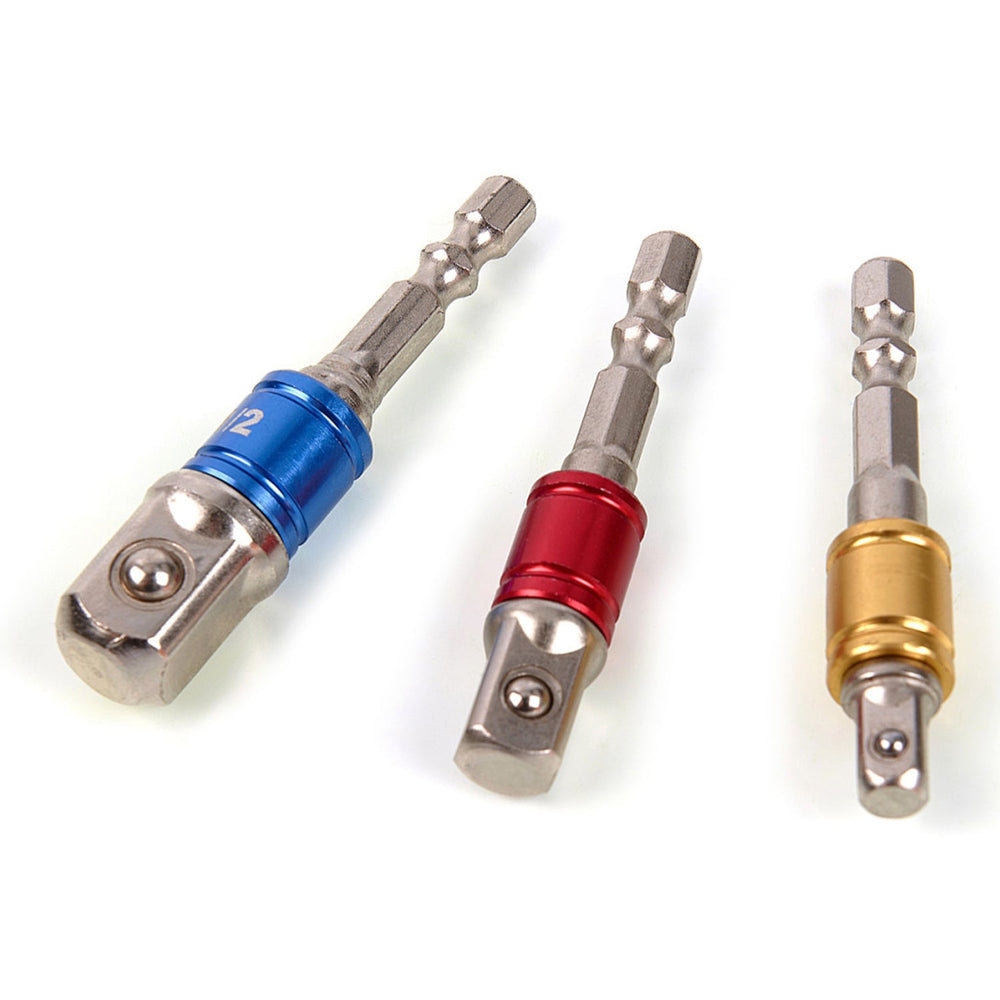 Adaptéry na bity 1/4'' 3/8'' 1/2'', 3ks HBM