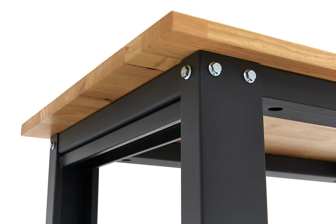 Výškovo nastaviteľný pracovný stôl s masívnou drevenou doskou 160cm HBM