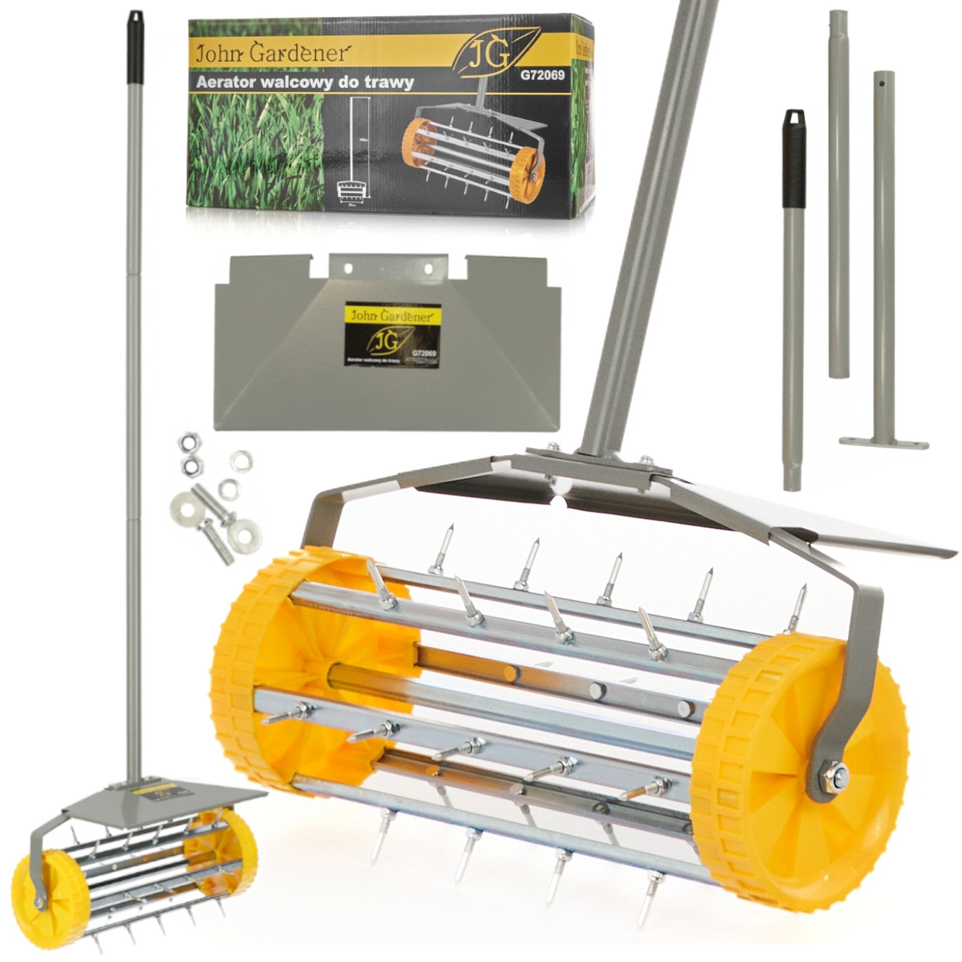 Vertikutátor s rotačným valcom a prevzdušňovačom trávnika geko