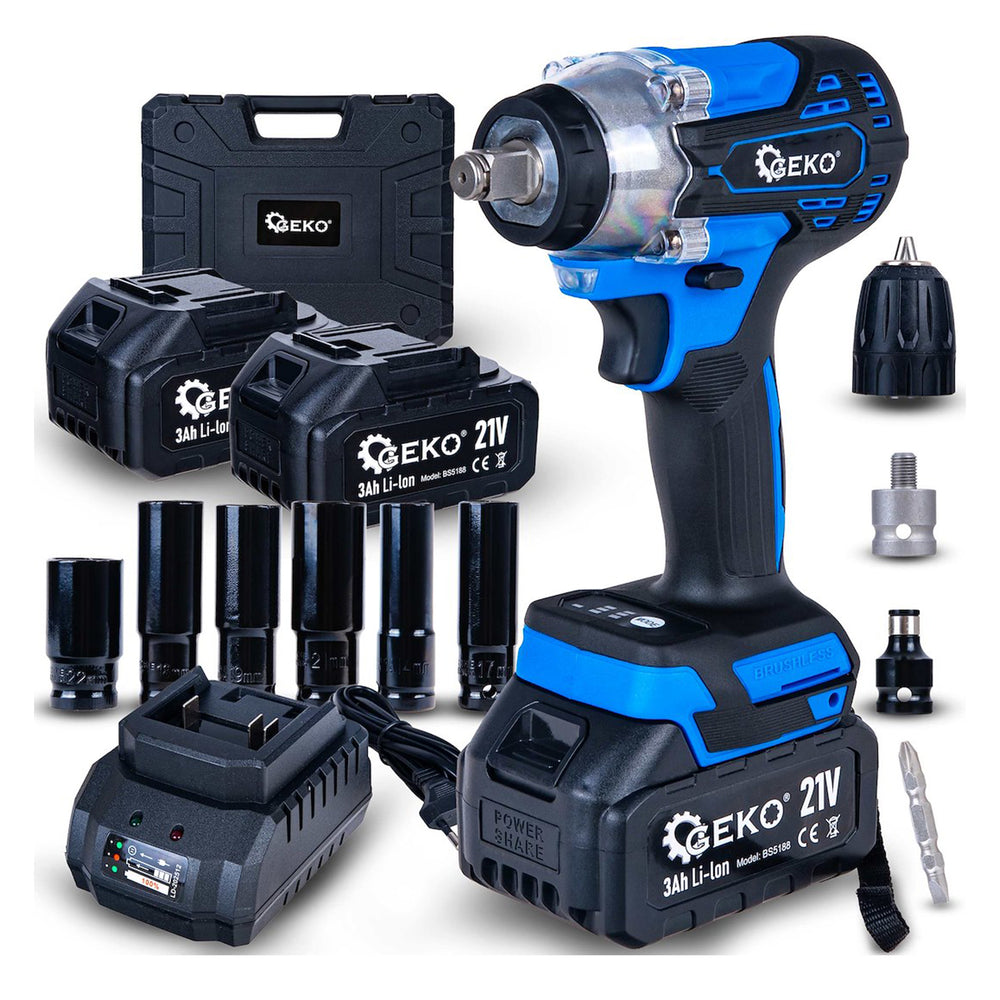 Akumulátorový rázový uťahovák 1/2'', 21V, 3Ah, 350Nm, Geko