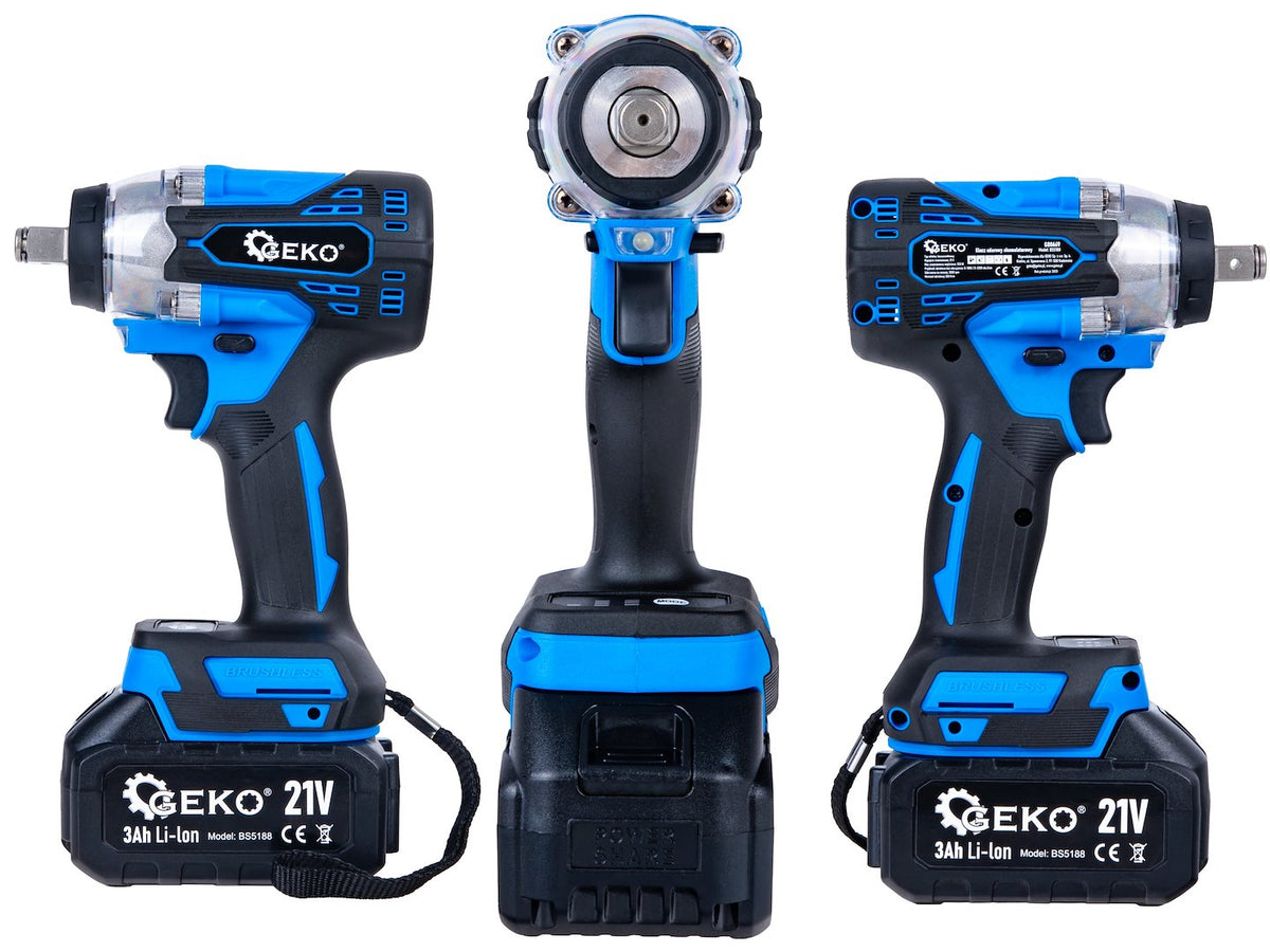 Akumulátorový rázový uťahovák 1/2'', 21V, 3Ah, 350Nm, Geko