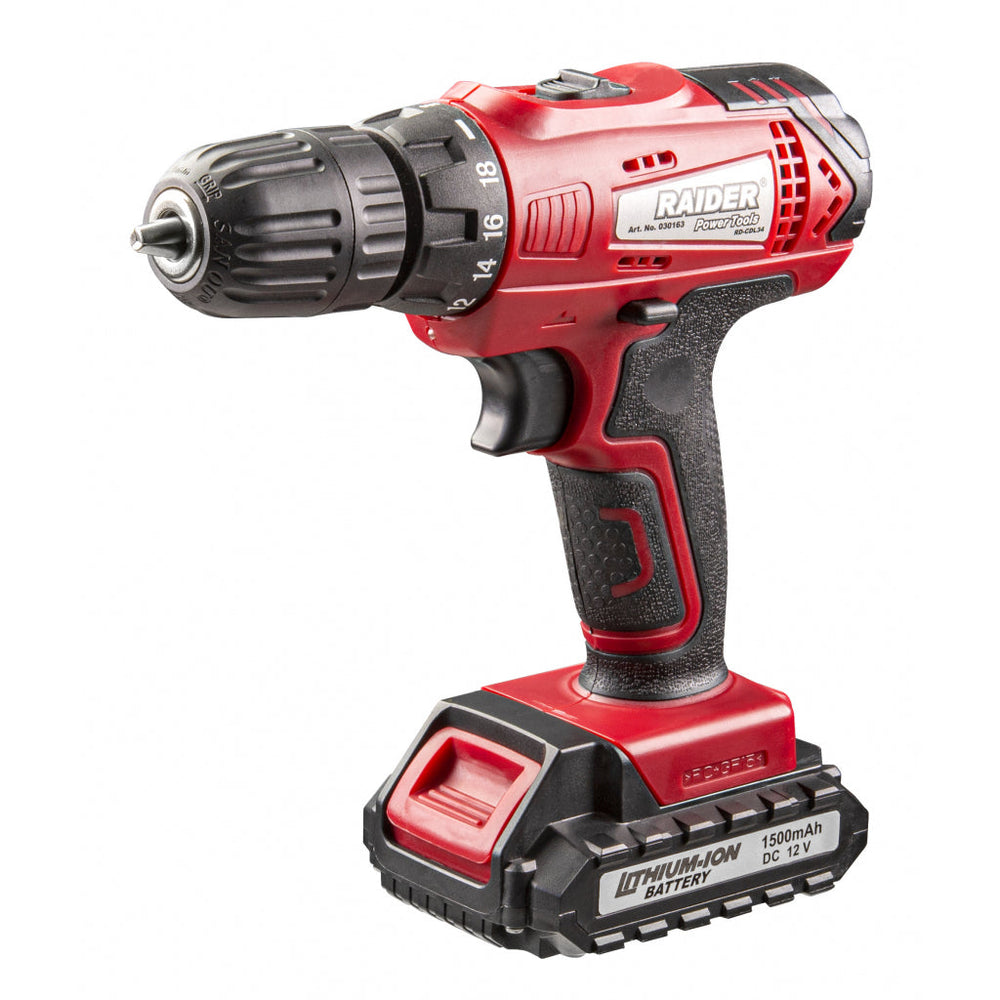 Akumulátorová vŕtačka - skrutkovač 28Nm, 12V, 2x1,5Ah Raider RD-CDL34