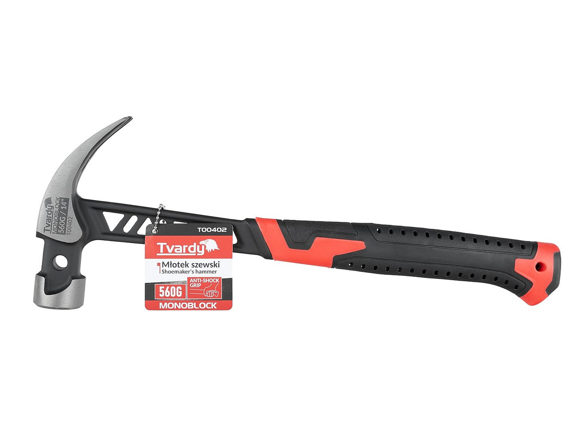 Čalúnnické kladivo 560g Monoblock, na kožu, člúnenie a drevo, s antivibračnou rukoväťou, Tvardy