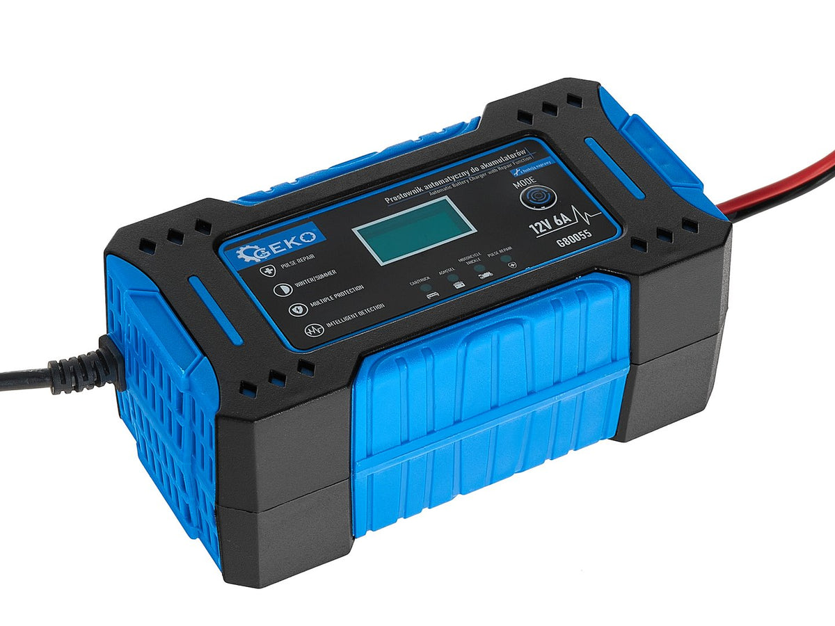 Automatická mikroprocesorová nabíjačka autobatérií s LCD displejom, 12V, 6A, pre autobatérie 2 - 150Ah, Geko