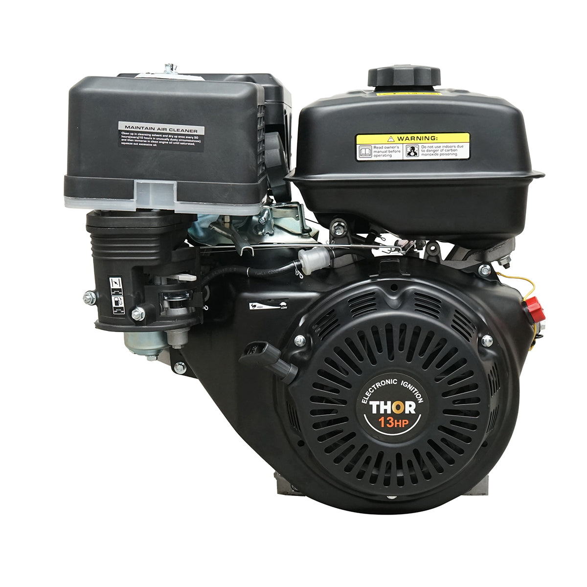 Benzínový motor 13HP, 4-taktný, hriadeľ s perom 25mm, 389cm3, štartovanie lankom, Thor