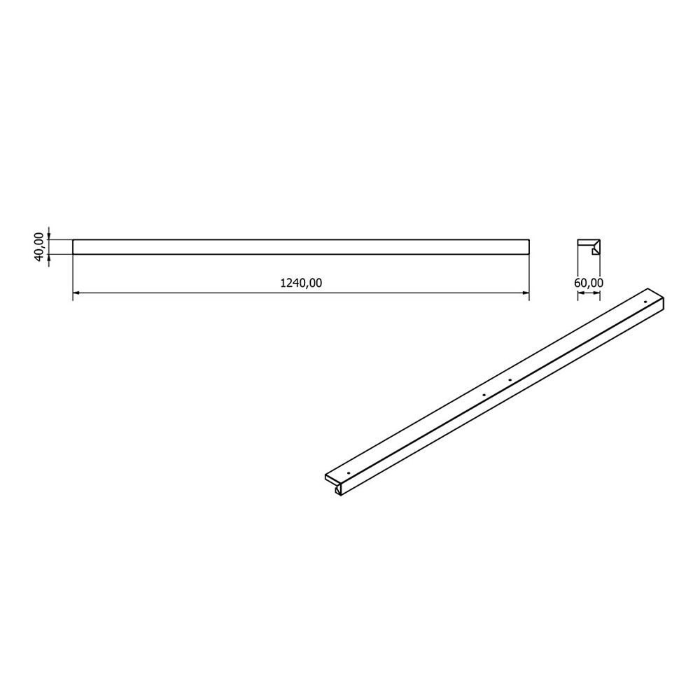 Krycia lišta LED lampy 60 cm pre nábytkový modul GB9535