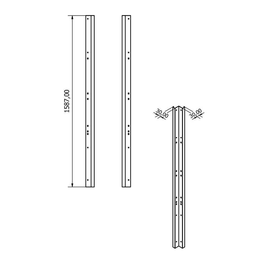 Rohová spojovacia lišta pre nábytok GB9467 a GB9535
