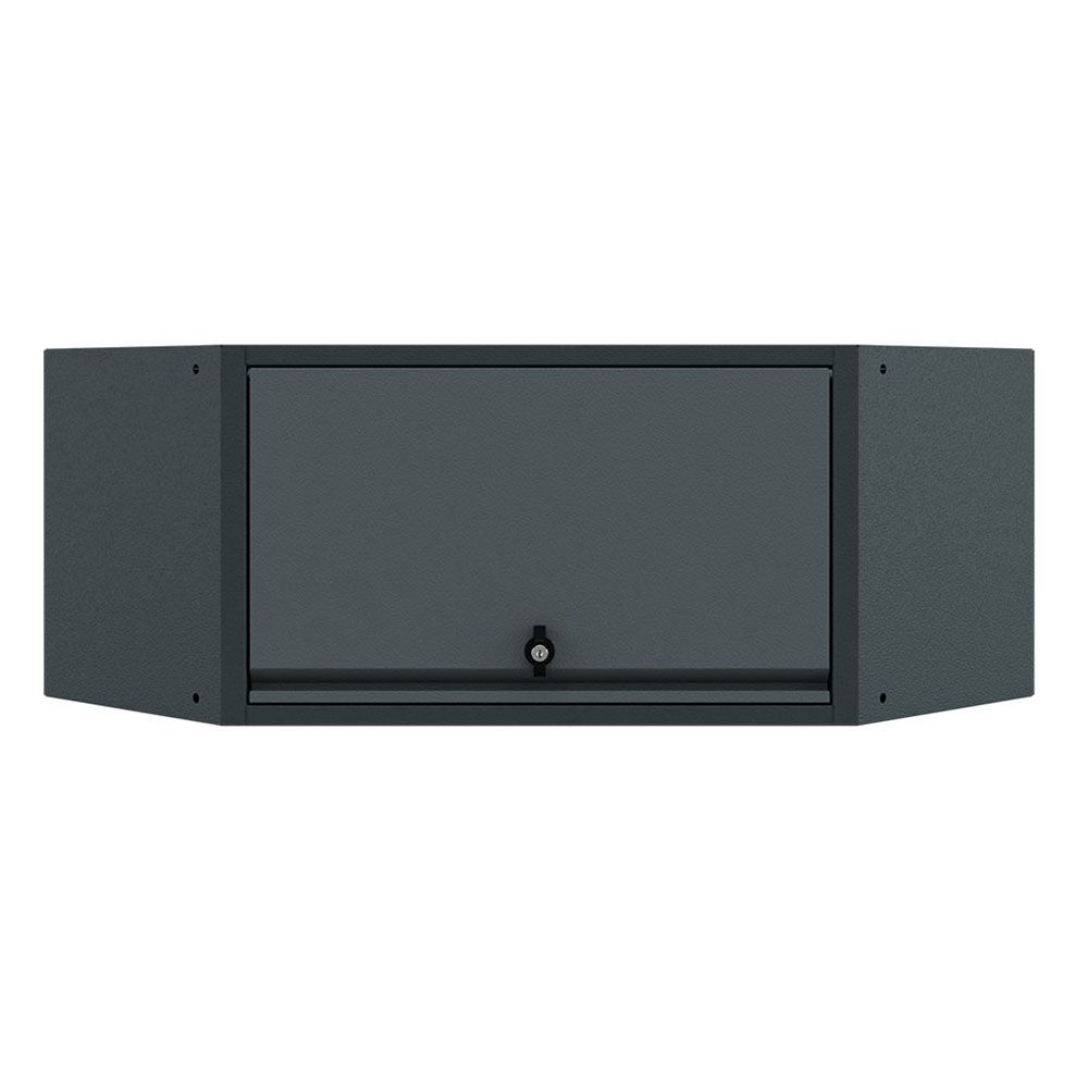 Závesný rohový dielenský korpus na stenu – 75 × 75 × 37 cm