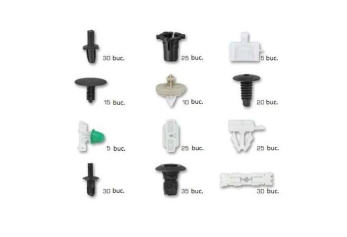 Sada plastových klipov a úchytiek pre vw 255 kusov