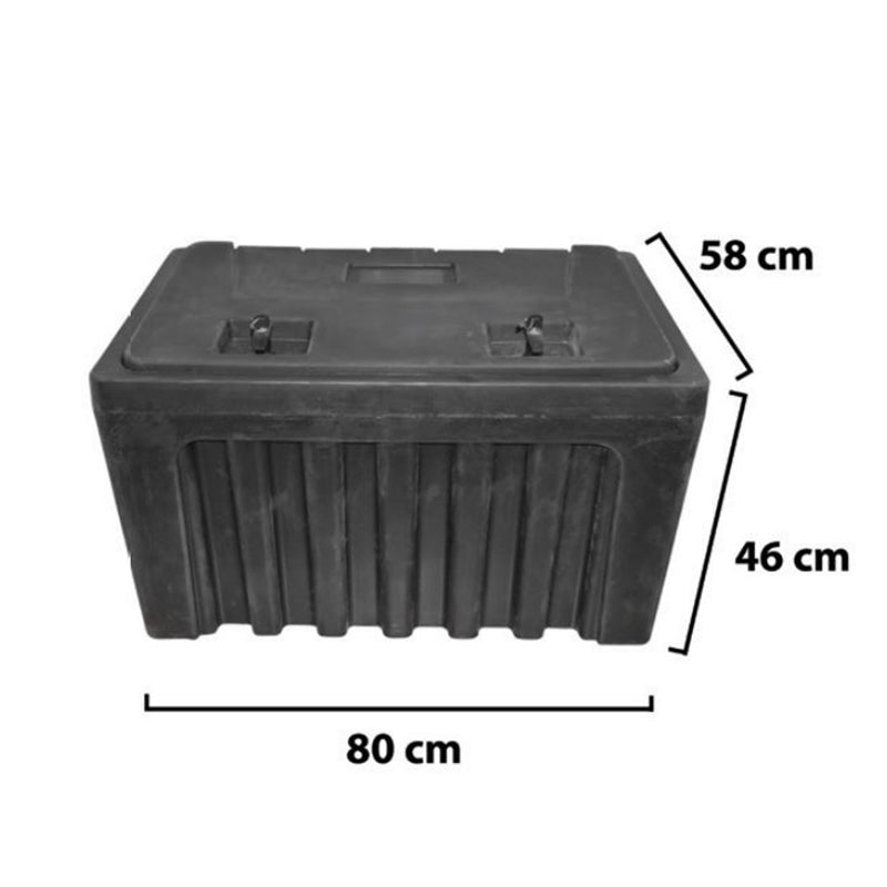 Box na náradie, z čierneho plastu 460x580x800 mm