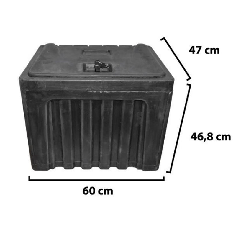 Box na náradie, z čierneho plastu 468x470x600 mm