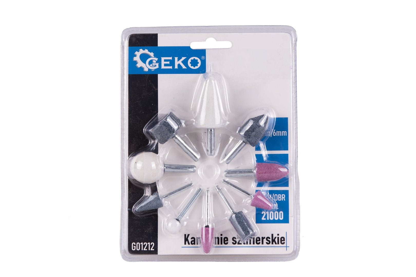 Brúsne kamene, sada 10ks, priemer 3mm a 6mm, Geko