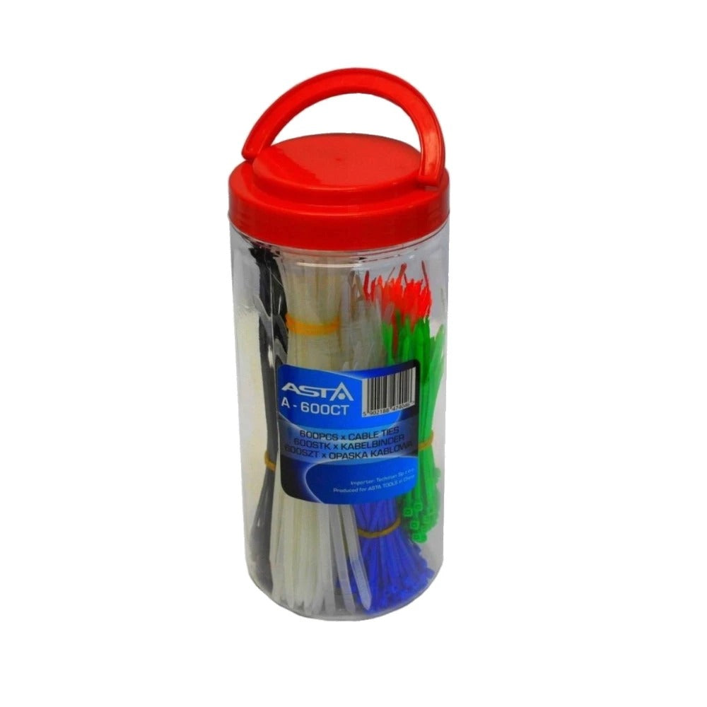 Sada 600 plastových sťahovacích pások