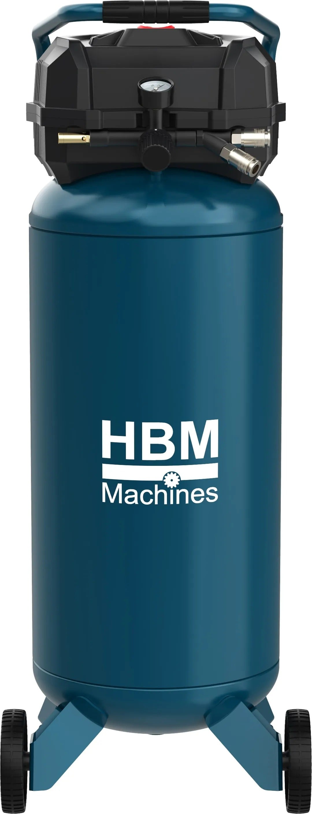 Vertikálny kompresor hbm holandsko 50 l bezolejový, 10 bar, 180 l/min, tichý, s kolesami a rúčkou, s nízkou údržbou