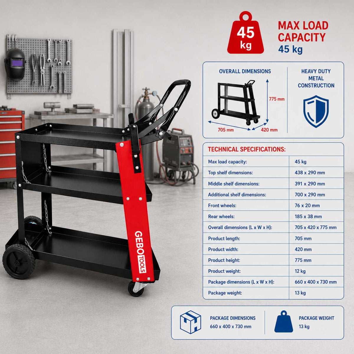 Zvárací vozík pre zváračku Premium Gebo Tools