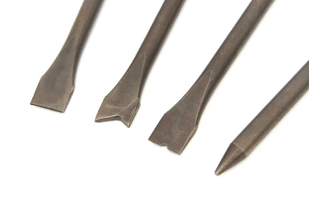 Súprava 4 sekáčov pre pneumatické kladivo HBM 2-in-1 170 mm, uhlíková oceľ