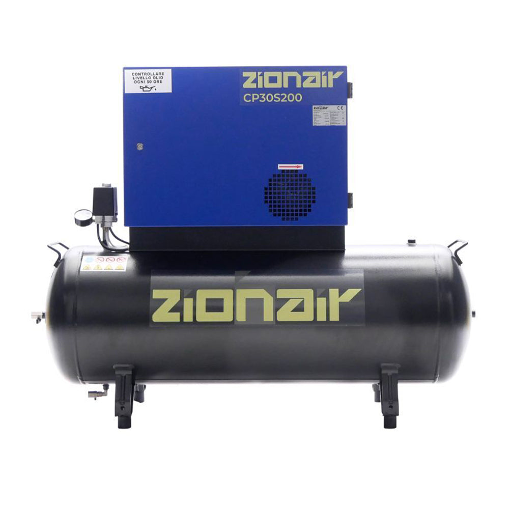 Tichý kompresor 3 kw 11 bar 200 l 400 v zionair