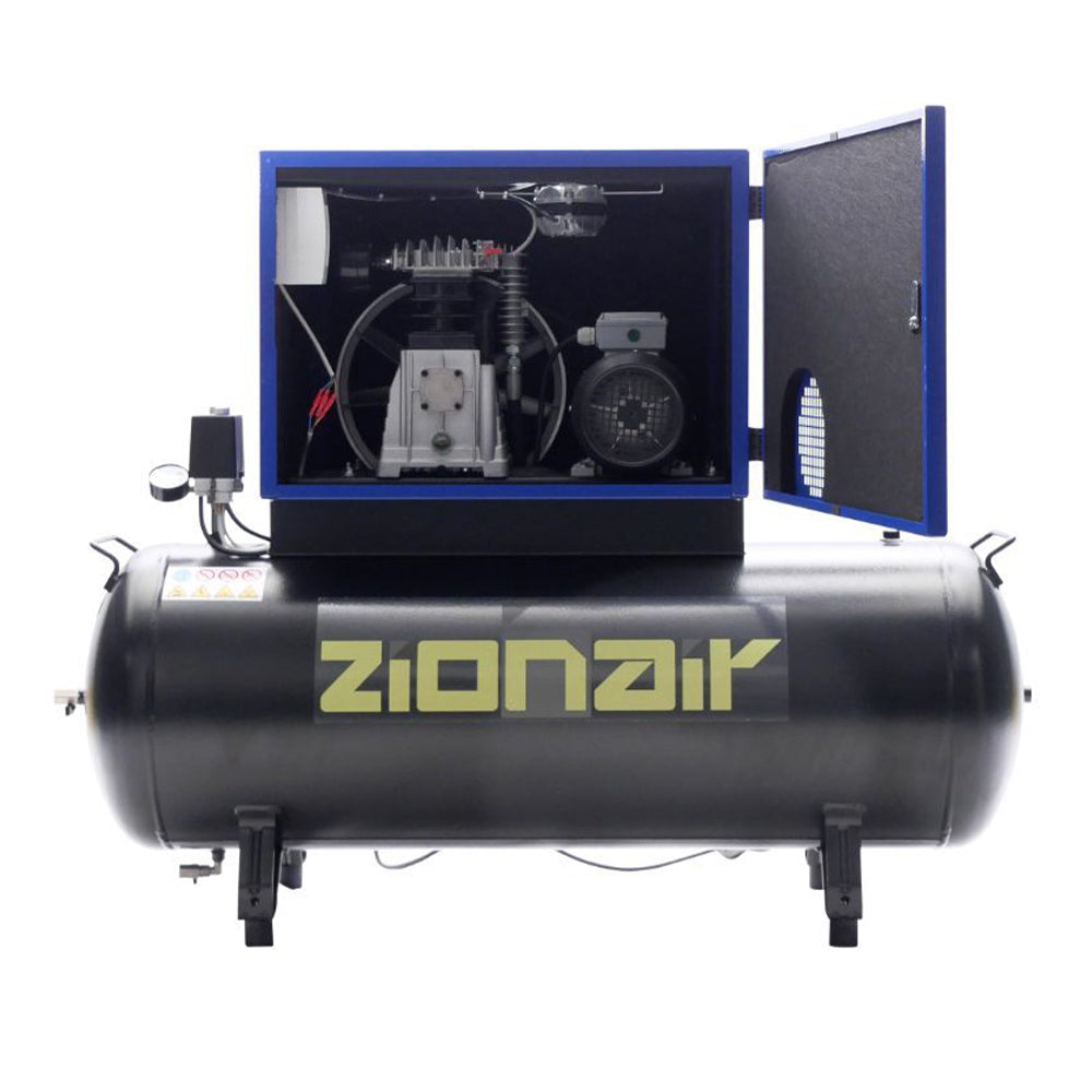 Tichý kompresor 3 kw 11 bar 200 l 400 v zionair