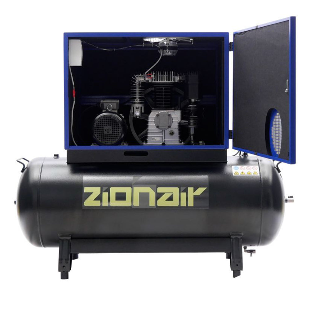 Tichý kompresor so spúšťaním star-delta 4 kw 11 bar 270 l 400 v zionair