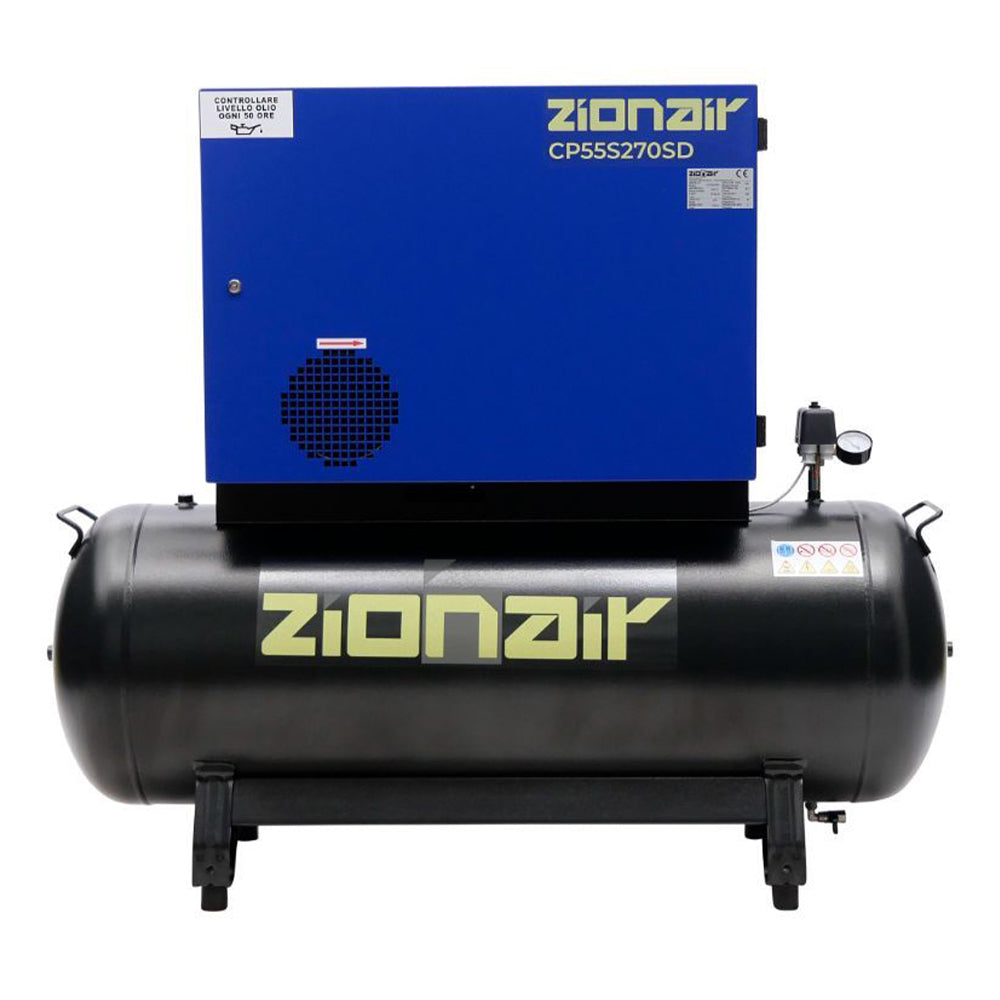 Tichý kompresor so spúšťaním star-delta 5.5 kw 11 bar 270 l 400 v zionair