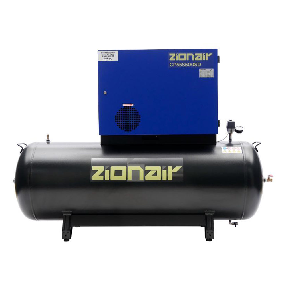 Tichý kompresor so spúšťaním star-delta 5.5 kw 11 bar 500 l 400 v zionair