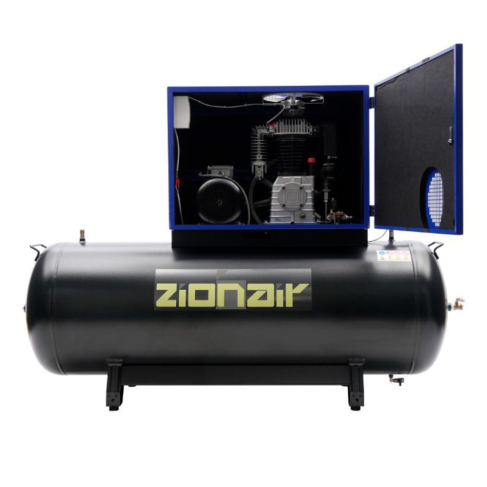 Tichý kompresor so spúšťaním star-delta 5.5 kw 11 bar 500 l 400 v zionair