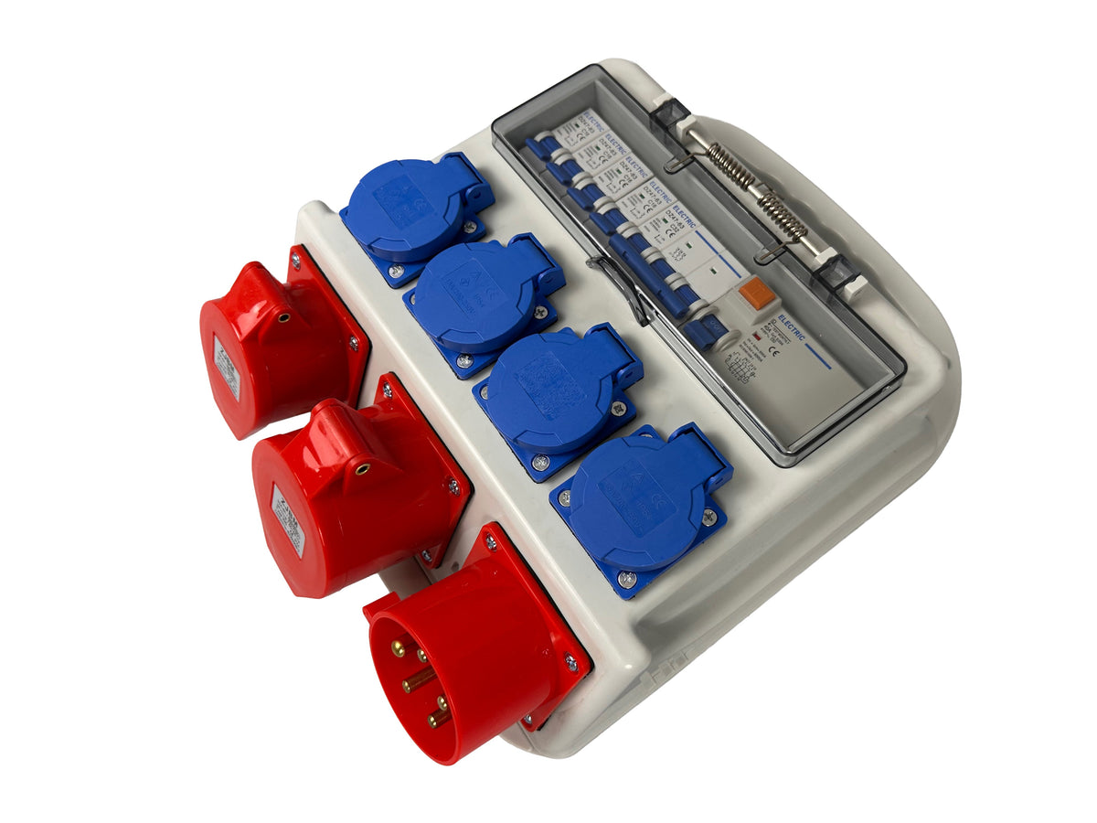 Prenosná rozvodná skriňa s istením 3 x 400V, 4 x 230V, IP44 Gebo Tools
