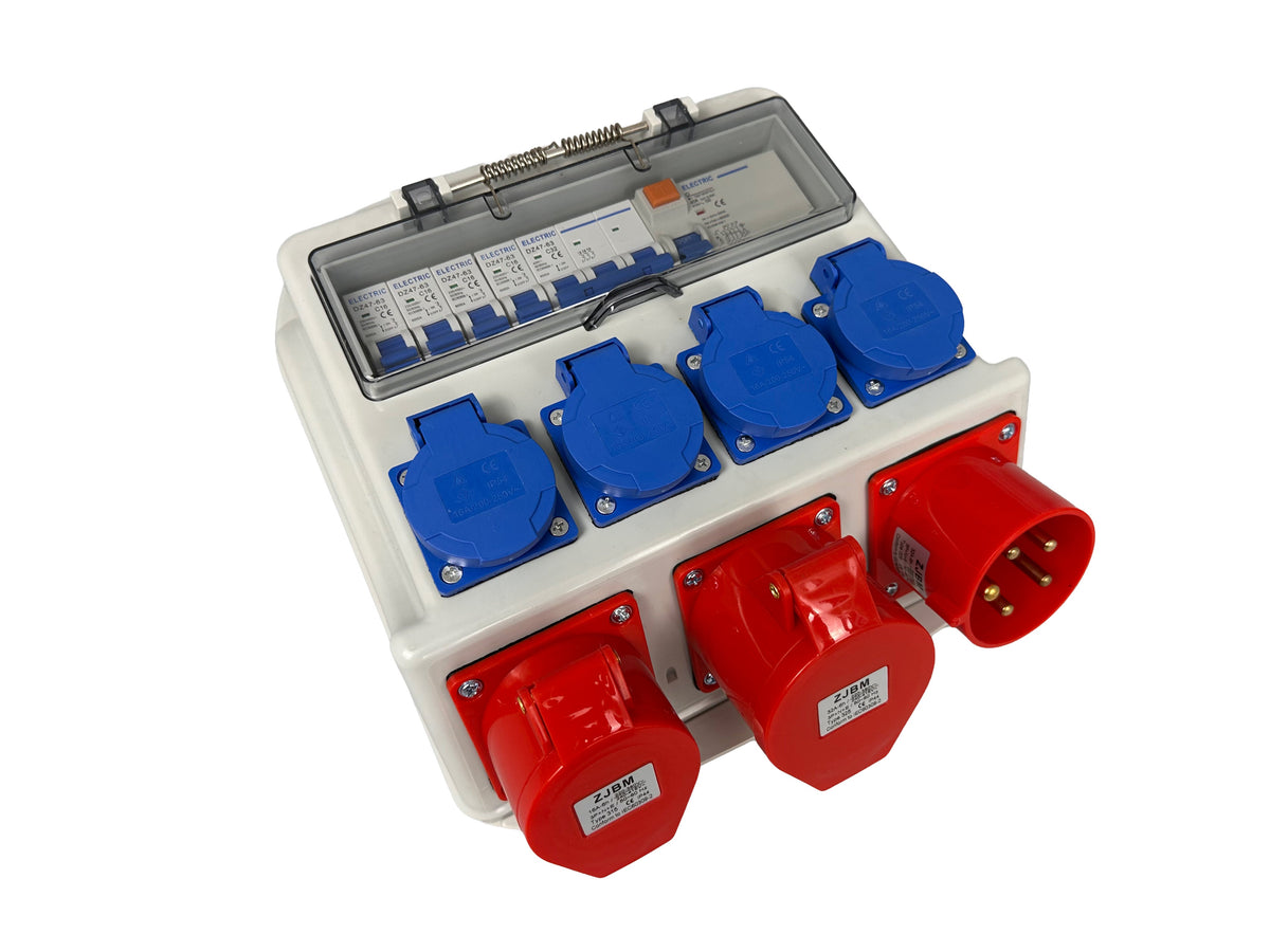 Prenosná rozvodná skriňa s istením 3 x 400V, 4 x 230V, IP44 Gebo Tools