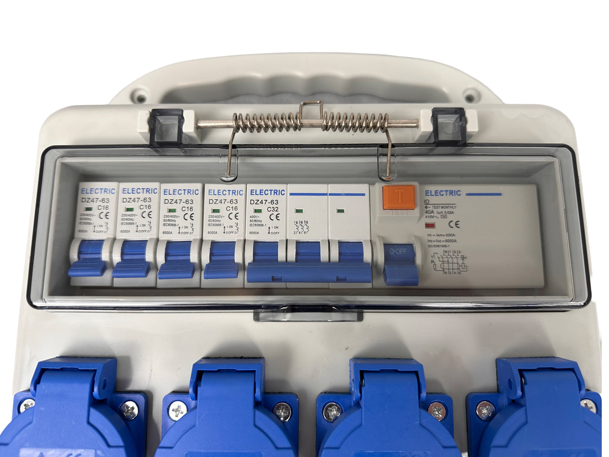 Prenosná rozvodná skriňa s istením 3 x 400V, 4 x 230V, IP44 Gebo Tools