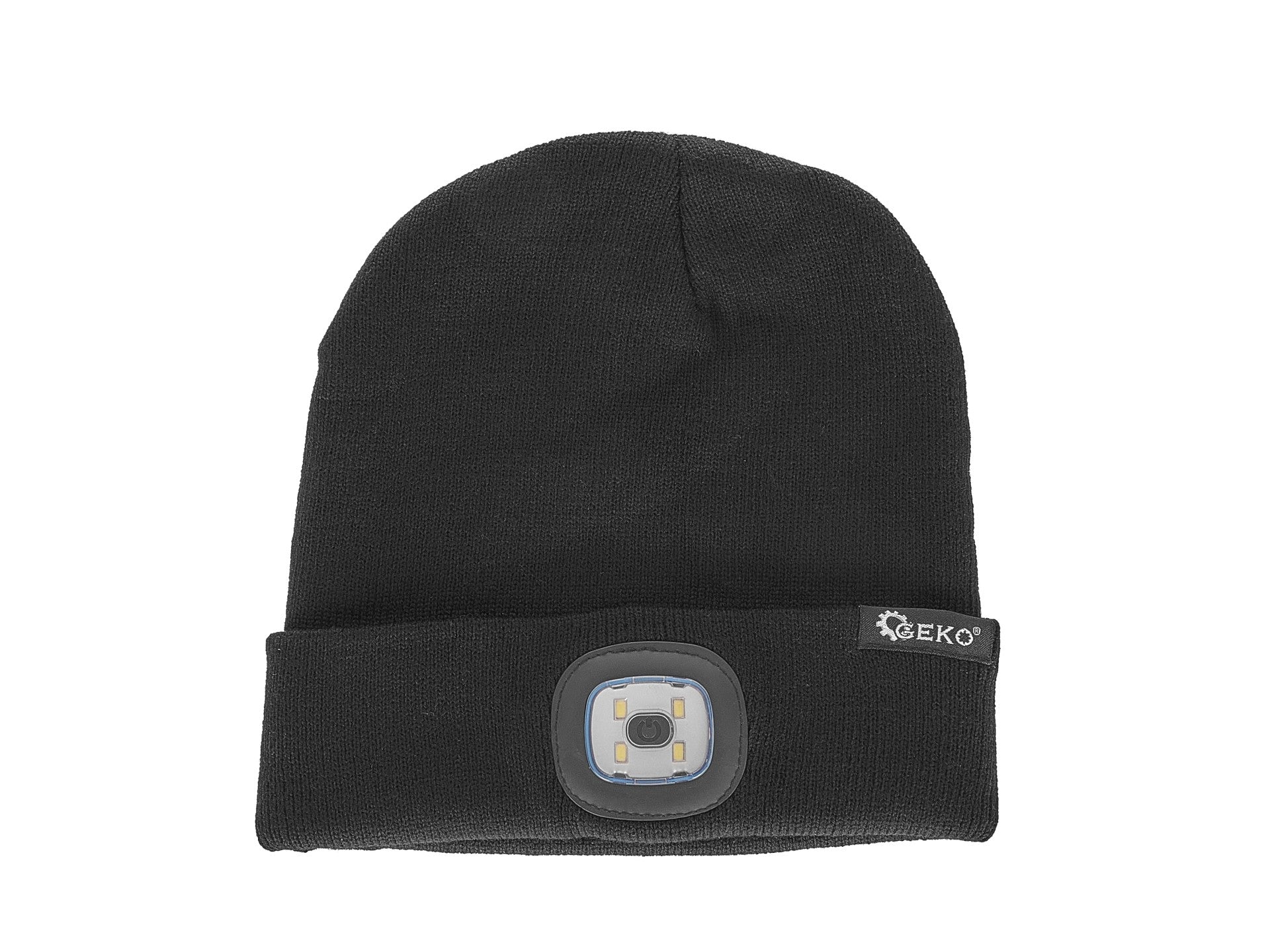 Zimná čiapka s nabíjateľnou LED lampou, čierna