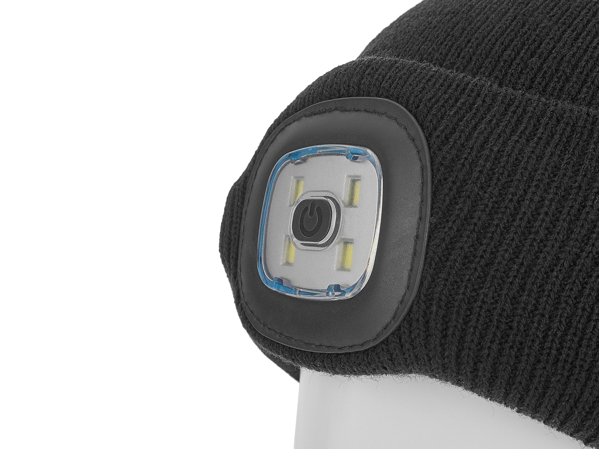 Zimná čiapka s nabíjateľnou LED lampou, čierna